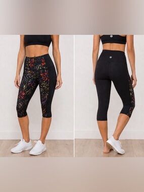 lululemon athletica Black Floral Leggings